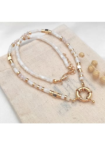 atelier MIU Pozłacany naszyjnik z elementami ozdobnymi - dł. 42 cm