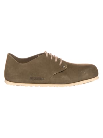 Birkenstock Leder-Schnürschuhe "Maine" in Khaki - Weite S