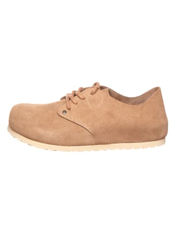 Birkenstock Leder-Schnürschuhe "Maine" in Beige - Weite S