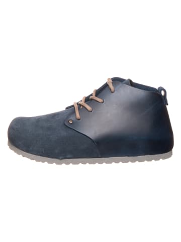 Birkenstock Leder-Schnürschuhe "Dundee" in Blau - Weite S