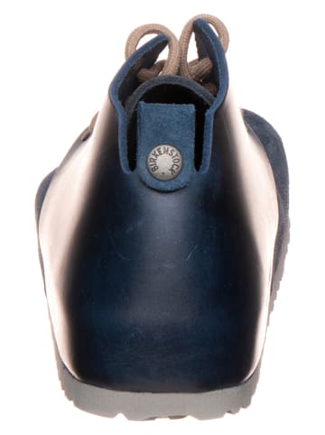 Birkenstock Leder-Schnürschuhe "Dundee" in Blau - Weite S