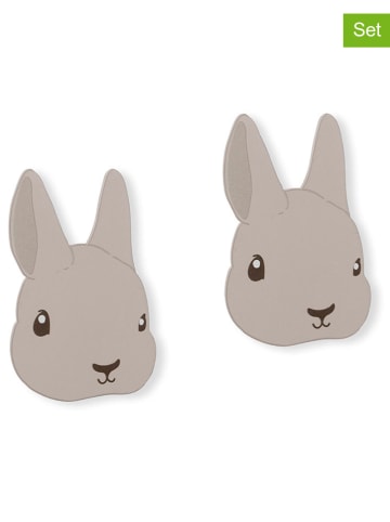 that's mine 2er-Set: Wandhaken "Bunny head" in Grau