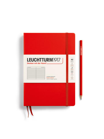 LEUCHTTURM1917 Liniertes Notizbuch in Rot - (B)14,5 x (H)21 cm