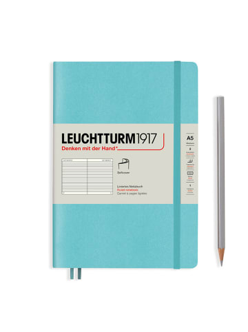 LEUCHTTURM1917 Gelelinieerd notitieboek turquoise - (B)14,5 x (H)21 cm