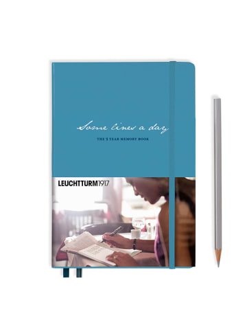 LEUCHTTURM1917 5-letni pamiętnik "Some Lines A Day" w kolorze niebieskim - 14,5 x 21 cm