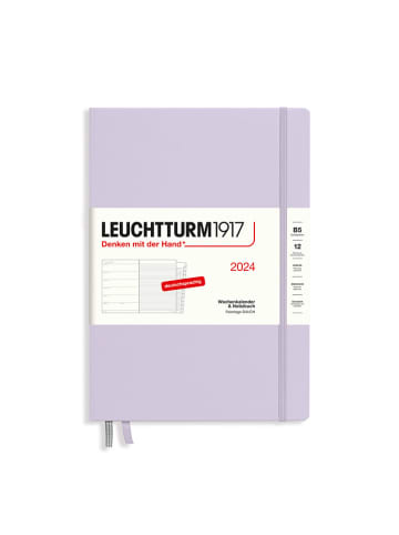 LEUCHTTURM1917 Kalendarz tygodniowy i notatnik w kolorze lawendowym - 17,8 x 25,4 cm