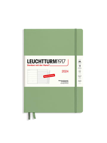 LEUCHTTURM1917 Wochenkalender & Notizbuch in Hellgrün - (B)17,8 x (H)25,4 cm, DE