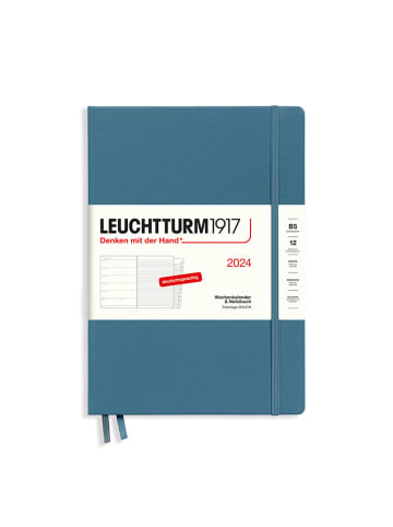LEUCHTTURM1917 Wochenkalender & Notizbuch in Blau - (B)17,8 x (H)25,4 cm, DE