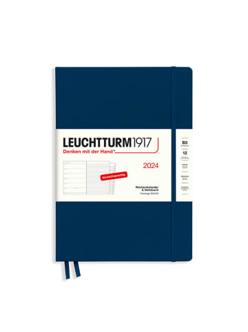LEUCHTTURM1917 Kalendarz tygodniowy i notatnik w kolorze granatowym - 17,8 x 25,4 cm