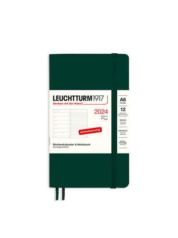 LEUCHTTURM1917 Wochenkalender & Notizbuch in Dunkelgrün - (B)9 x (H)15 cm, DE