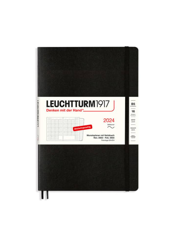 LEUCHTTURM1917 Planer miesięczny w kolorze czarnym - 17,8 x 25,4 cm