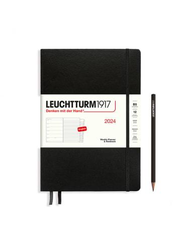 LEUCHTTURM1917 Agenda & notitieboek zwart - (B)17,8 x (H)25,4 cm