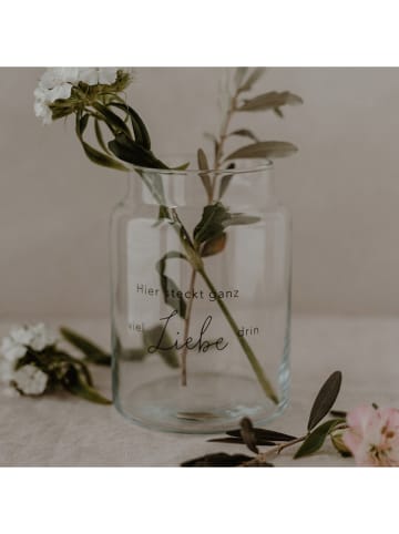Eulenschnitt Vase "Liebe" - (H)14 x Ø 10 cm