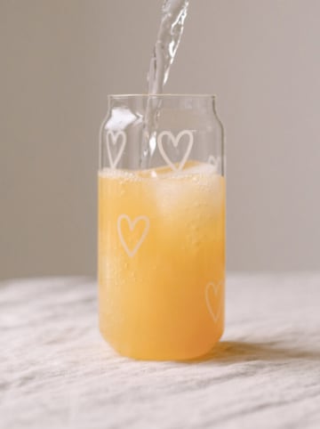 Eulenschnitt Trinkglas "Herzen" - 500 ml