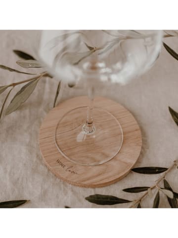 Eulenschnitt Untersetzer "Winelover" in Natur - Ø 11 cm