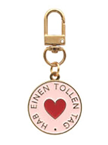 Eulenschnitt Schlüsselanhänger "Hab einen tollen Tag" in Rosa - (B)3,2 x (H)6,8 cm