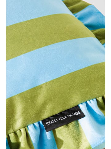Really Nice Things Kussen lichtblauw/groen - (L)55 x (B)55 cm