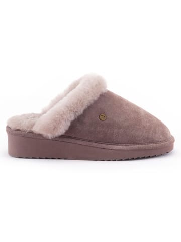 Warmbat Leder-Hausschuhe "Alice" in Taupe