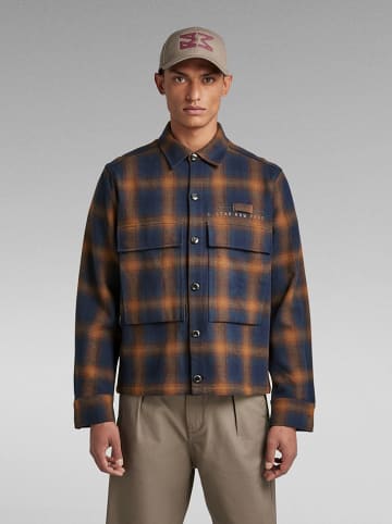 G-Star Blouse donkerblauw/camel