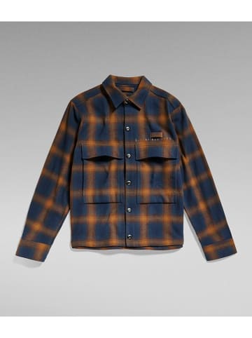 G-Star Blouse donkerblauw/camel