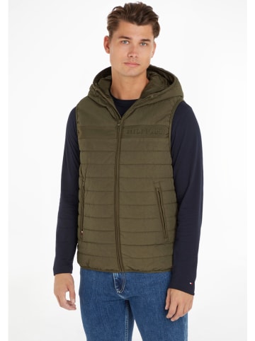 Tommy Hilfiger Doorgestikte bodywarmer kaki