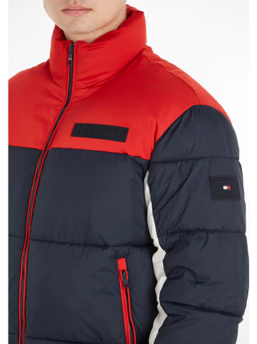 Tommy Hilfiger Winterjacke in Dunkelblau/ Rot