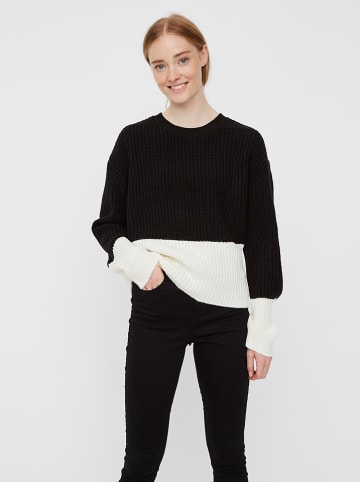 Vero Moda Sweter "Glendora Block" w kolorze czarno-białym