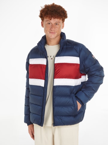 TOMMY JEANS Donsjas donkerblauw/rood