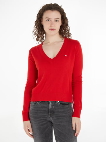 TOMMY JEANS Pullover in Rot