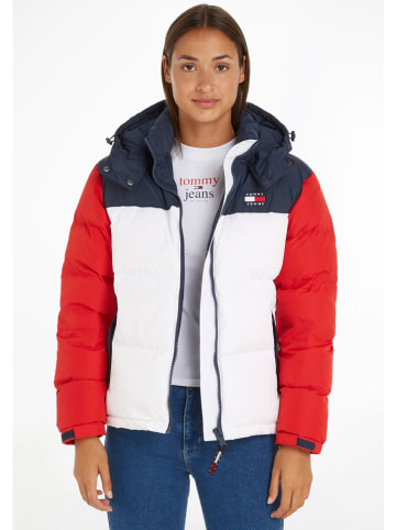 TOMMY JEANS Donsjas wit/rood/donkerblauw