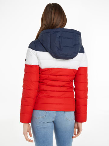 Tommy Hilfiger Doorgestikte jas rood/donkerblauw/wit