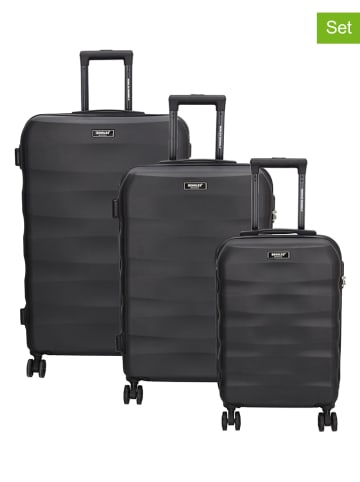 Beagles 3-delige hardcase-trolleyset zwart