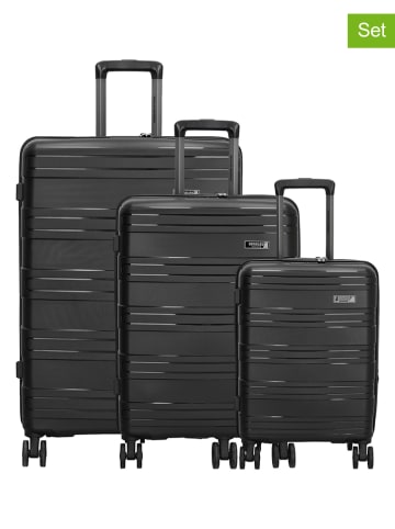 Beagles 3tlg. Hardcase-Trolleyset in Schwarz