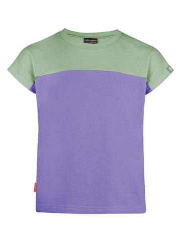Trollkids Koszulka funkcyjna "Bergen T" w kolorze zielono-fioletowym