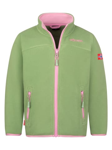 Trollkids Fleecejacke "Oppdal XT" in Grün/ Rosa