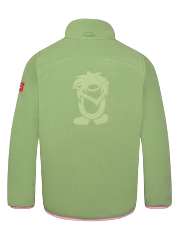 Trollkids Fleece vest "Oppdal XT" groen/lichtroze