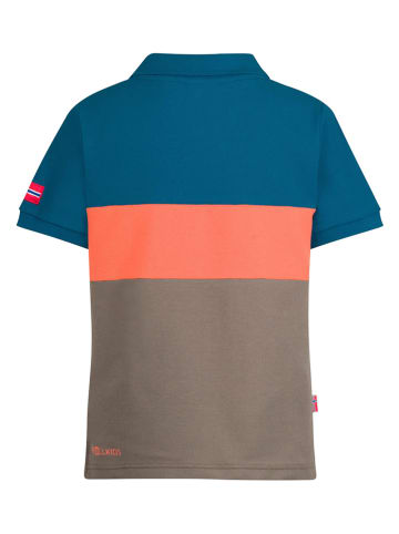 Trollkids Functioneel poloshirt "Eikefjord" blauw/bruin