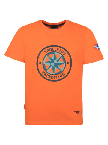 Trollkids Koszulka funkcyjna "Windrose T" w kolorze pomarańczowym