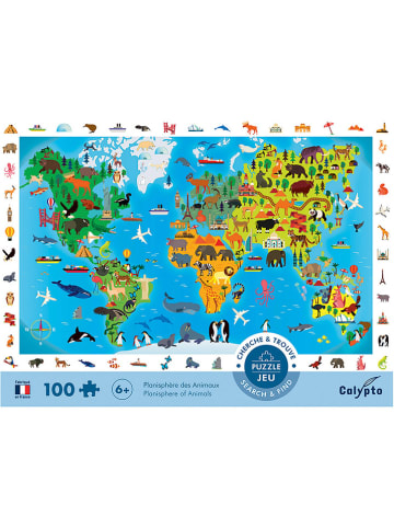 Calypto 100-delige puzzel "Dierenwereldkaart" - vanaf 6 jaar