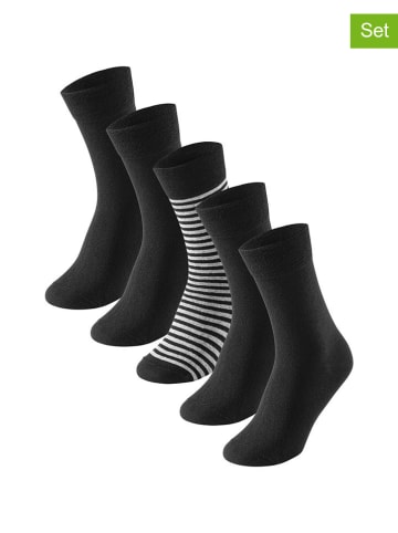 Schiesser 5-delige set: sokken zwart