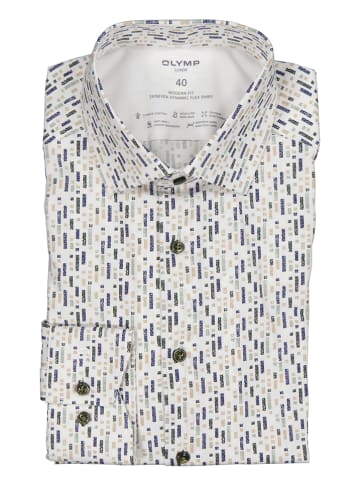 OLYMP Blouse "Luxor" - modern fit - crème/blauw