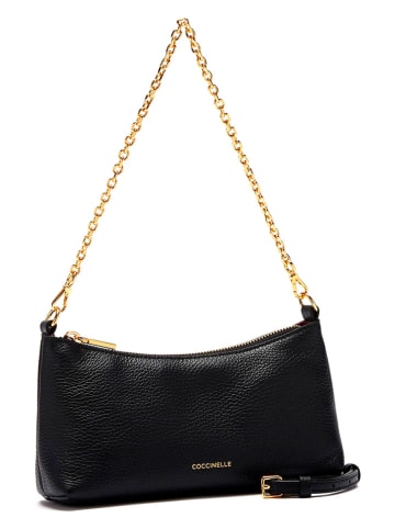 COCCINELLE Leder-Schultertasche in Schwarz - (B)22 x (H)12 x (T)7 cm