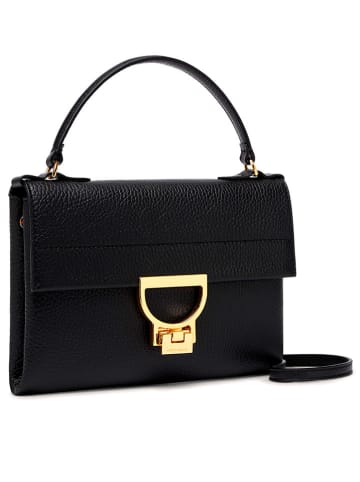 COCCINELLE Leder-Henkeltasche in Schwarz - (B)22 x (H)15 x (T)2 cm