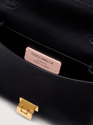 COCCINELLE Leder-Henkeltasche in Schwarz - (B)22 x (H)15 x (T)2 cm