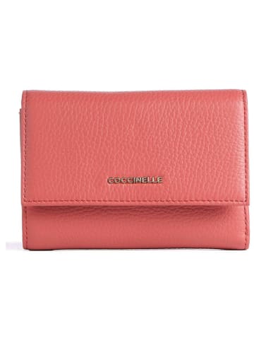 COCCINELLE Skórzany portfel w kolorze różowym - 14 x 10 cm