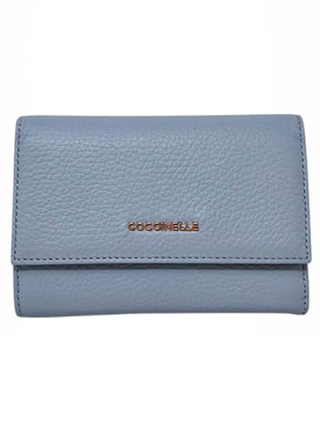 COCCINELLE Skórzany portfel w kolorze niebieskim - 14 x 10 cm