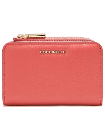 COCCINELLE Skórzany portfel w kolorze różowym - 13 x 9 cm
