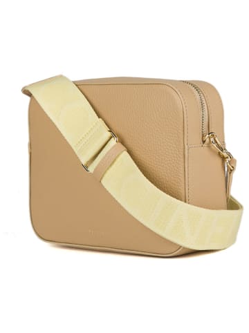 COCCINELLE Leder-Umhängetasche in Beige - (B)22 x (H)17 x (T)6 cm