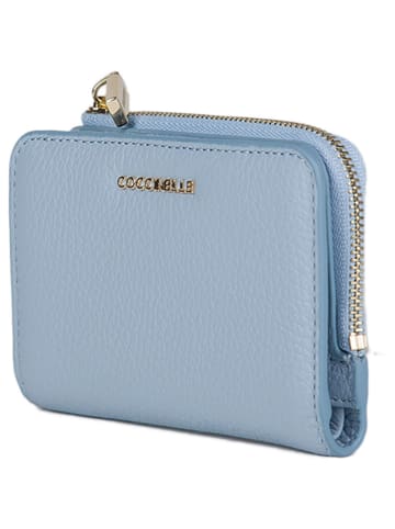 COCCINELLE Leder-Geldbörse in Helblau - (B)13 x (H)9 cm