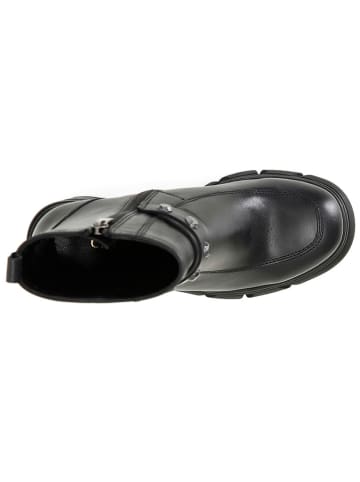 Cafe Noir Leder-Stiefeletten in Schwarz